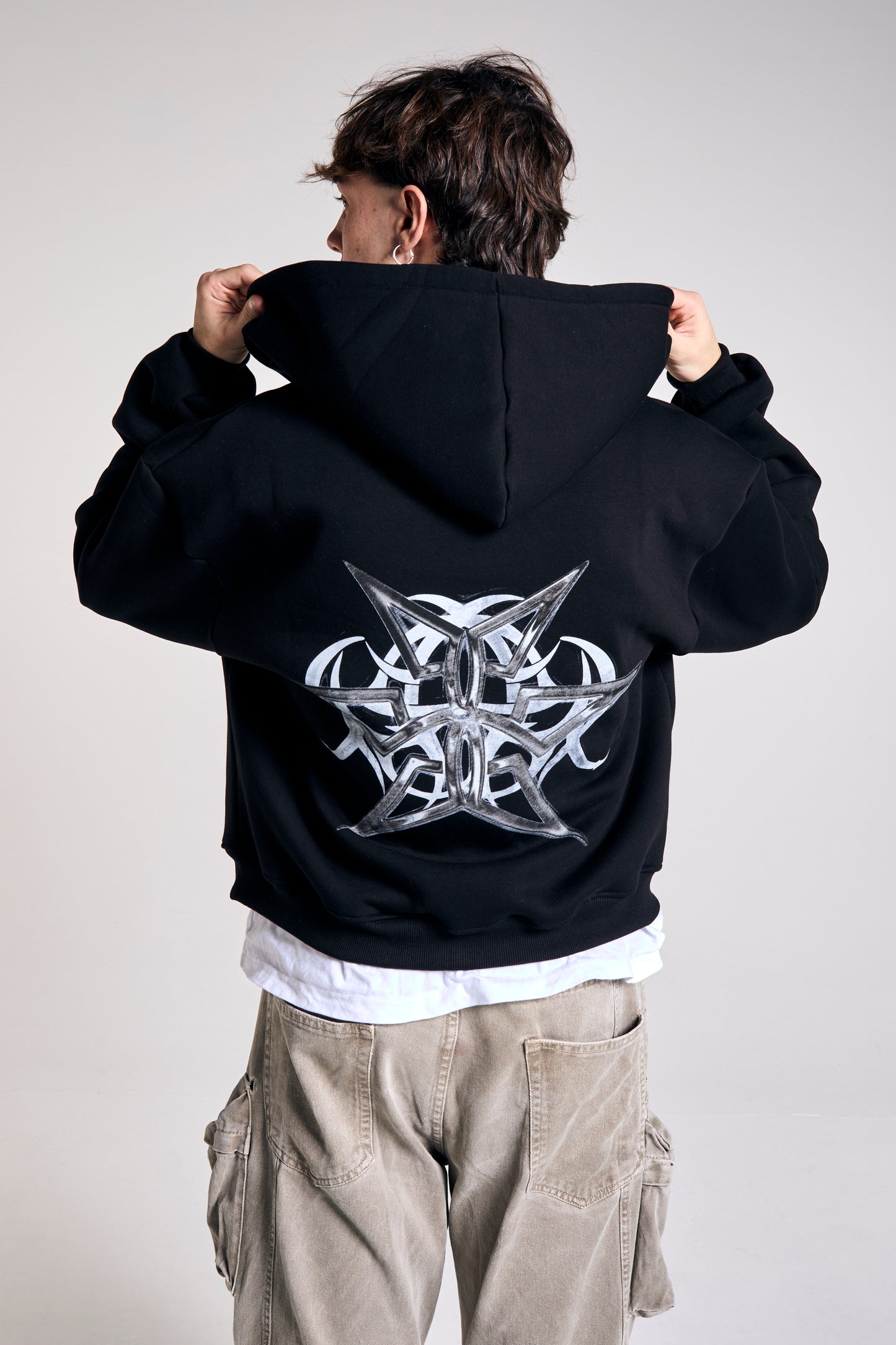 STOLEN HEART ZIP HOODIE BLACK